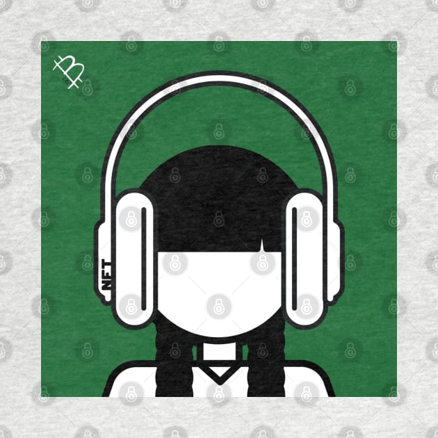 Minimal Gothic Girl Wearing Headphones by JessiT